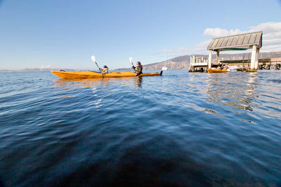 Hobart City 2.5-Hour Kayak Tour - Fish and chips on your kayak: why that stop works so well