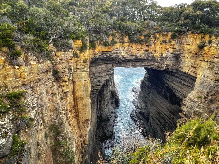 Hobart: Port Arthur, Harbor Cruise and Isle of the Dead Tour - Tasman National Park viewpoints: Tasman Arch and Pirates Bay views