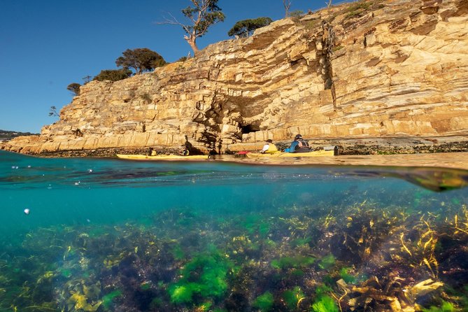 Hobart's Cliffs, Caves and Beaches Kayak Tour - Lunch break on the beach: included fuel with Tasmania produce