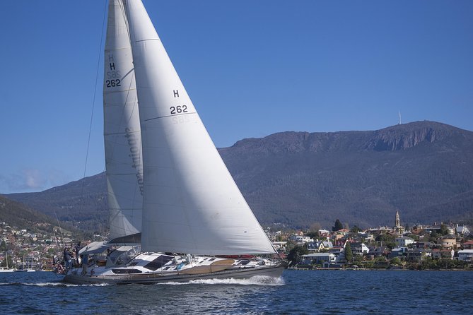 Hobart Sailing Experience - Mt Wellington from the deck: mountains meet the harbour
